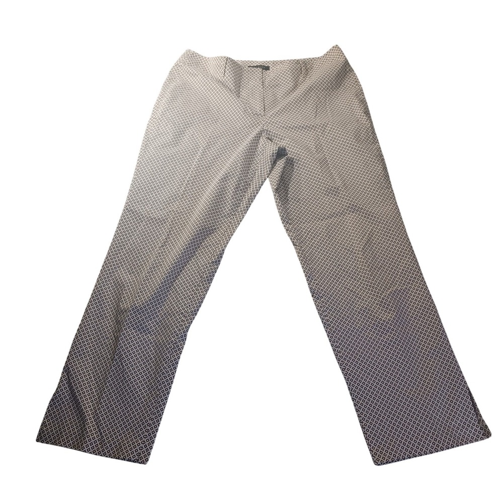 Talbots Geometric Print Stretch Pants Womens‎ 14 Plus Size Preppy Quiet Luxury